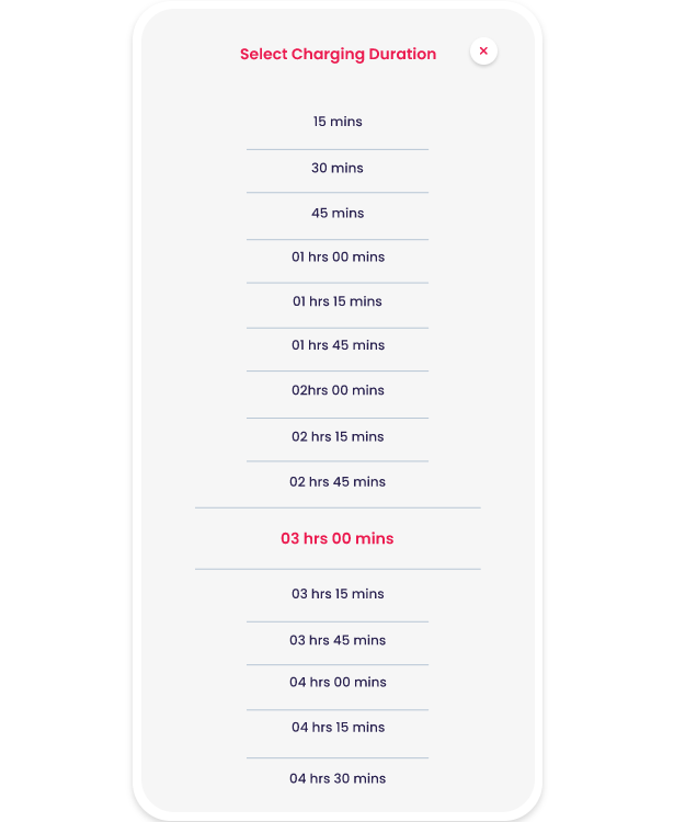 Select Charging Duration